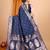 Navy blue zari work banarasi silk saree with blouse