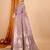 Lavender zari work banarasi silk saree with blouse