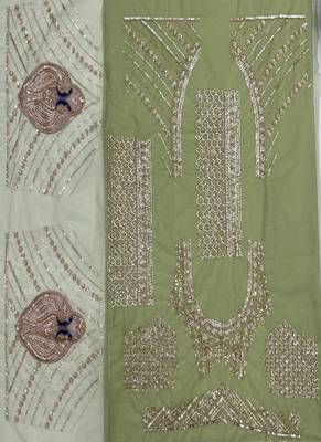 Light Green Color Embroidered,Beads,Zari And Sequins Work Net Lehnega Choli 5