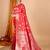 red zari work banarasi silk blend saree with blouse