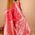 red zari work banarasi silk blend saree with blouse