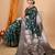 dark green zari work banarasi silk blend saree with blouse