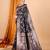 black zari work banarasi silk blend saree with blouse