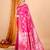 rani pink zari work banarasi silk blend saree with blouse