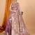 lavender zari work banarasi silk blend saree with blouse