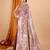 lavender zari work banarasi silk blend saree with blouse