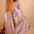 lavender zari work banarasi silk blend saree with blouse