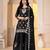 Black chinon silk party embroidery wear sharara suit set