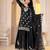 Black chinon silk party embroidery wear sharara suit set