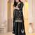 Black chinon silk party embroidery wear sharara suit set