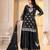 Black chinon silk party embroidery wear sharara suit set