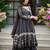 Navy blue vichitra  silk party  embroidery wear sharara  suit set