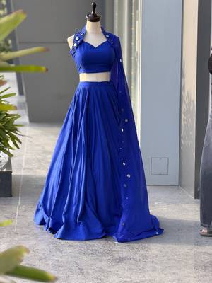 Navy Blue Navratri Lehenga Choli With Dupatta 2
