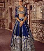 BLUE COLOUR DESIGNER TRADITIONAL LAHENGHA CHOLI 