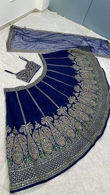 BLUE COLOUR DESIGNER TRADITIONAL LAHENGHA CHOLI  2