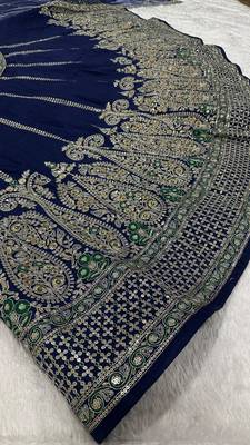 BLUE COLOUR DESIGNER TRADITIONAL LAHENGHA CHOLI  4
