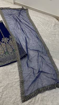BLUE COLOUR DESIGNER TRADITIONAL LAHENGHA CHOLI  5