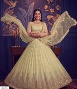 Lemon Yellow Designer Embroidered Butterfly Net Lehenga Choli Set