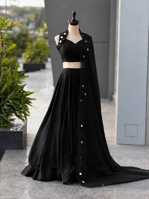 Black Navratri Lehenga Choli With Dupatta 2
