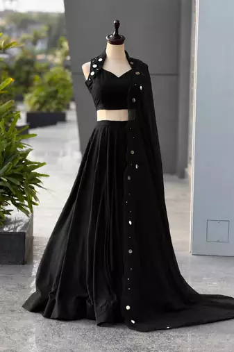 Black Navratri Lehenga Choli With Dupatta
