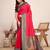 Red zari work jacquard saree with blouse