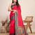 Red zari work jacquard saree with blouse