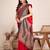 Red zari work jacquard saree with blouse