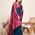 Indigo zari work jacquard saree with blouse