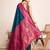 Indigo zari work jacquard saree with blouse