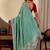 sea green embroidery with thread and sequence vichitra silk saree with blouse