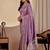 lavender embroidery with thread and sequence vichitra silk saree with blouse