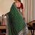 dark green embroidery with thread and sequence vichitra silk saree with blouse