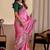 pink embroidery with thread and sequence vichitra silk saree with blouse
