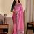 pink embroidery with thread and sequence vichitra silk saree with blouse