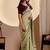 light green embroidery with thread and sequence vichitra silk saree with blouse