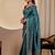 blue embroidery with thread and sequence vichitra silk saree with blouse