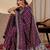 wine embroidery with thread and sequence vichitra silk saree with blouse