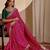 rani pink embroidery with thread and sequence vichitra silk saree with blouse