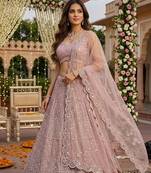 LIGHT PEACH COLOUR DESIGNER LAHENGHA CHOLI 