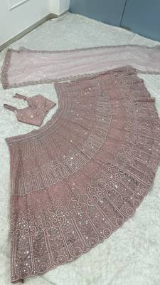 LIGHT PEACH COLOUR DESIGNER LAHENGHA CHOLI  2