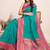Rama green zari work jacquard saree with blouse
