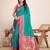 Rama green zari work jacquard saree with blouse