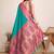 Rama green zari work jacquard saree with blouse