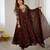 D brown georgette readymade anarkali suit with embroidery & sequence work