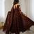 D brown georgette readymade anarkali suit with embroidery & sequence work