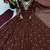 D brown georgette readymade anarkali suit with embroidery & sequence work