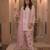 White georgette readymade suit with embroidery & sequence work