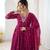 Magenta georgette readymade anarkali suit with embroidery & sequence work
