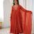 Rust georgette readymade anarkali suit with embroidery & sequence work