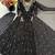 Black georgette readymade anarkali suit with embroidery & sequence work
